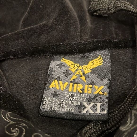 VTG Avirex all over print silver logo full zip sweatshirt size XL rare in EUC - Picture 5 of 14